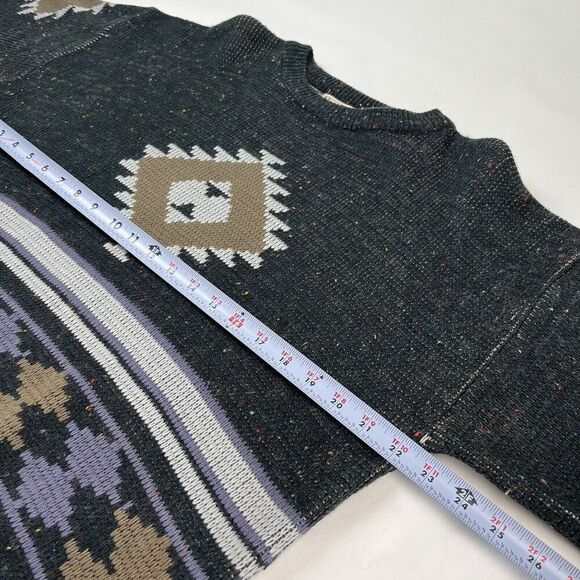 Vintage Bonjour International Y2K Grandpa Pullover Sweater L Aztec Boho Western - Picture 6 of 10